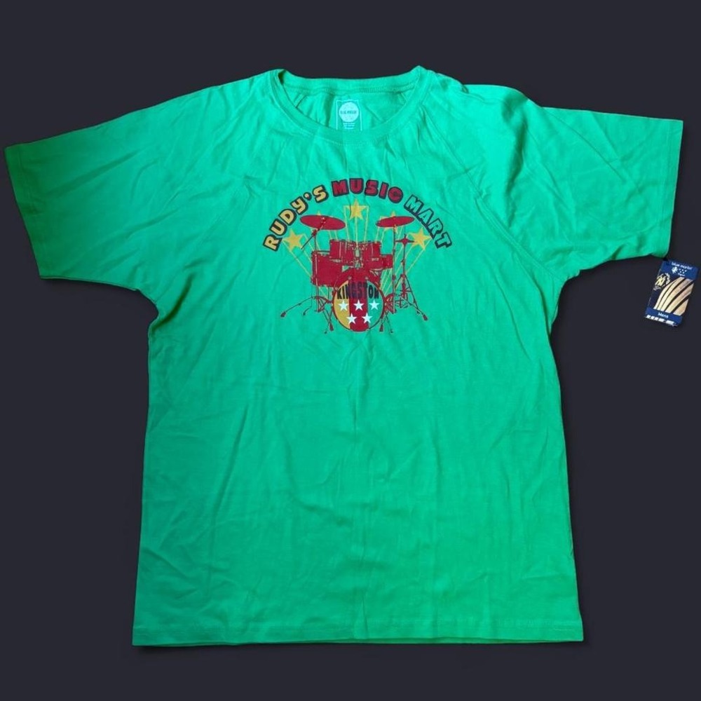 Vintage Mens Graphic Tee Blue Marlin Deadstock NWT Drums Jamaica‎ Cotton L XL